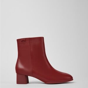 Camper Red Leather Ankle Booties